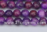 CAG9918 15.5 inches 6mm round purple crazy lace agate beads