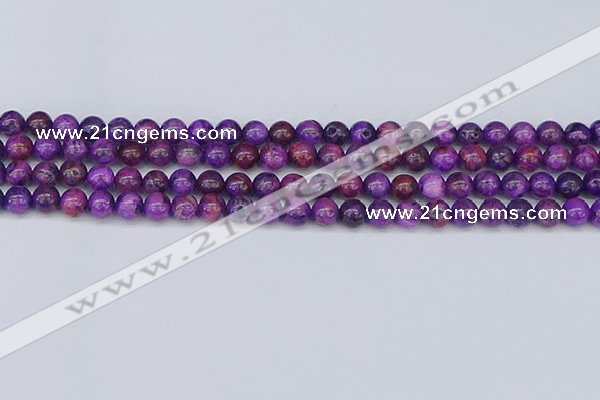 CAG9918 15.5 inches 6mm round purple crazy lace agate beads