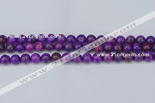 CAG9919 15.5 inches 8mm round purple crazy lace agate beads