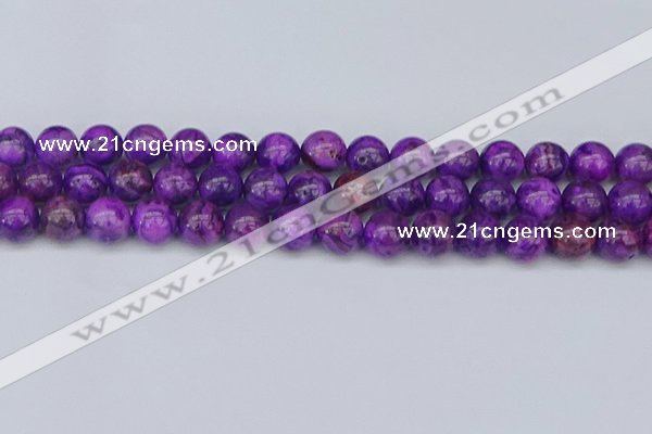 CAG9920 15.5 inches 10mm round purple crazy lace agate beads