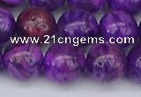 CAG9921 15.5 inches 12mm round purple crazy lace agate beads