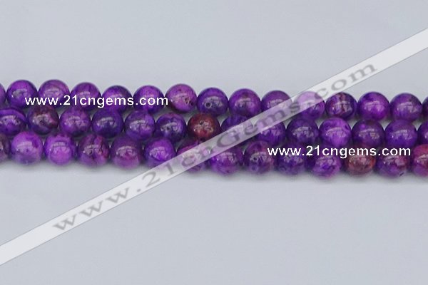 CAG9921 15.5 inches 12mm round purple crazy lace agate beads