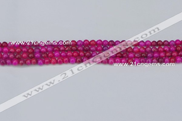 CAG9924 15.5 inches 4mm round fuchsia crazy lace agate beads