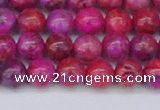 CAG9925 15.5 inches 6mm round fuchsia crazy lace agate beads