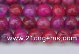 CAG9925 15.5 inches 6mm round fuchsia crazy lace agate beads