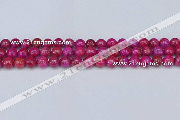 CAG9926 15.5 inches 8mm round fuchsia crazy lace agate beads