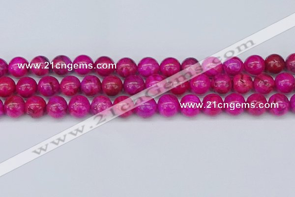 CAG9927 15.5 inches 10mm round fuchsia crazy lace agate beads