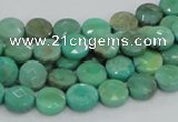 CAG993 15.5 inches 10mm faceted coin green grass agate gemstone beads
