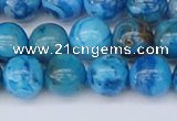 CAG9933 15.5 inches 8mm round blue crazy lace agate beads