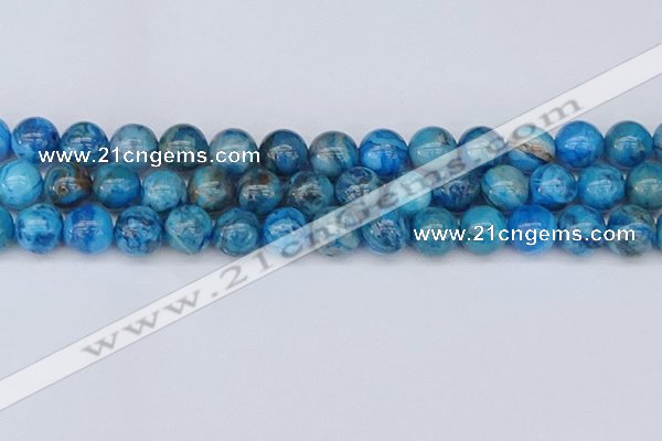 CAG9935 15.5 inches 12mm round blue crazy lace agate beads