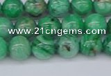 CAG9940 15.5 inches 8mm round green crazy lace agate beads