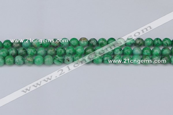 CAG9940 15.5 inches 8mm round green crazy lace agate beads