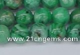 CAG9941 15.5 inches 10mm round green crazy lace agate beads