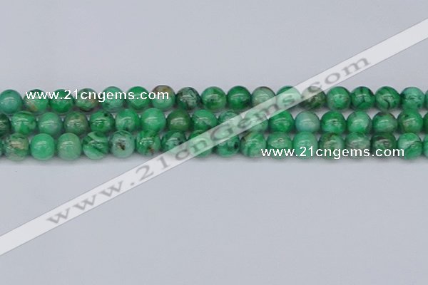 CAG9941 15.5 inches 10mm round green crazy lace agate beads