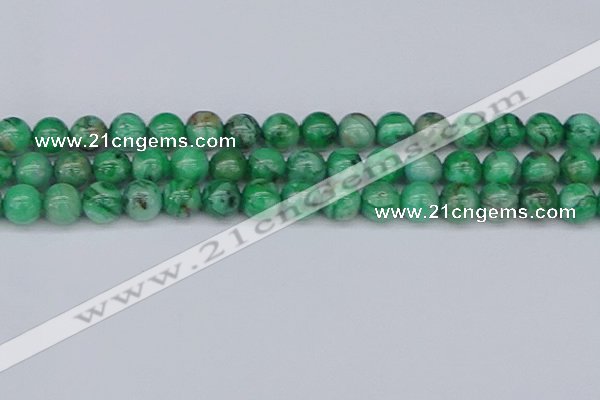 CAG9942 15.5 inches 12mm round green crazy lace agate beads