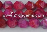 CAG9952 15.5 inches 8mm faceted nuggets fuchsia crazy lace agate beads