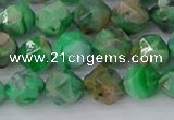 CAG9964 15.5 inches 8mm faceted nuggets green crazy lace agate beads