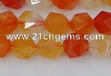 CAG9976 15.5 inches 8mm faceted nuggets red agate beads