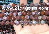 CAG9988 15.5 inches 8mm faceted nuggets red lightning agate beads