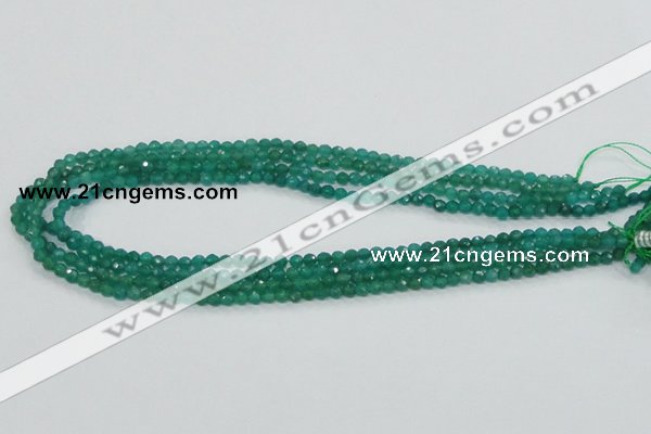 CAJ01 15.5 inches 4mm faceted round green aventurine jade beads