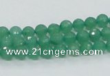 CAJ02 15.5 inches 6mm faceted round green aventurine jade beads