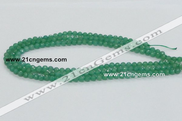 CAJ02 15.5 inches 6mm faceted round green aventurine jade beads