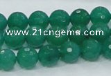 CAJ04 15.5 inches 10mm faceted round green aventurine jade beads