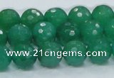 CAJ05 15.5 inches 12mm faceted round green aventurine jade beads