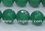 CAJ06 15.5 inches 16mm faceted round green aventurine jade beads