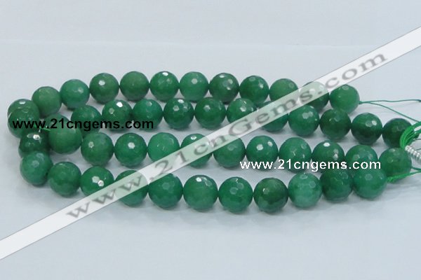 CAJ06 15.5 inches 16mm faceted round green aventurine jade beads