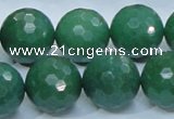 CAJ07 15.5 inches 18mm faceted round green aventurine jade beads