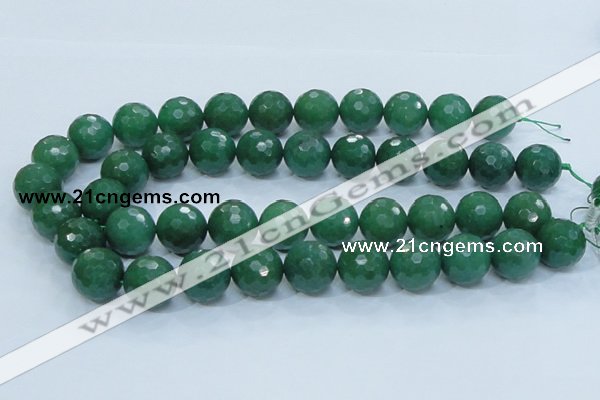 CAJ07 15.5 inches 18mm faceted round green aventurine jade beads