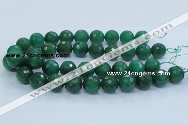 CAJ08 15.5 inches 20mm faceted round green aventurine jade beads