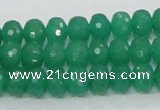 CAJ09 15.5 inches 7*10mm faceted rondelle green aventurine jade beads