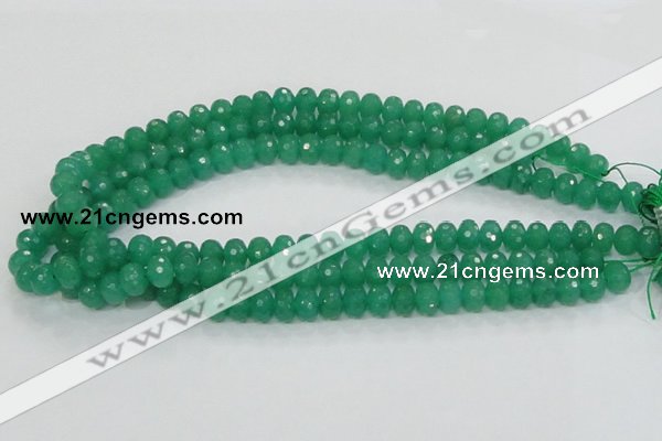 CAJ09 15.5 inches 7*10mm faceted rondelle green aventurine jade beads