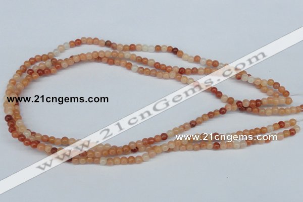 CAJ101 15.5 inches 4mm round red aventurine jade beads wholesale