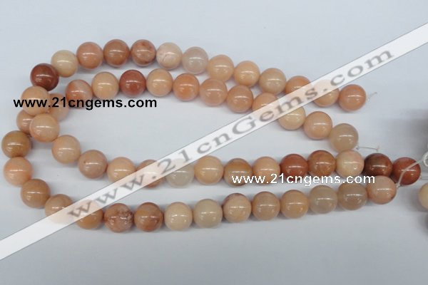 CAJ105 15.5 inches 14mm round red aventurine jade beads wholesale