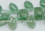 CAJ11 15.5 inches 10*12mm horse eye green aventurine jade beads