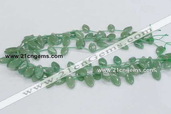 CAJ11 15.5 inches 10*12mm horse eye green aventurine jade beads