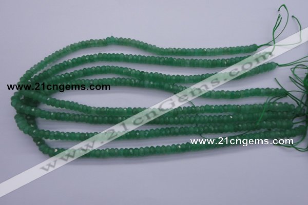 CAJ15 15.5 inches 4*6mm faceted rondelle green aventurine beads