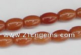 CAJ150 15.5 inches 8*12mm rice red aventurine jade beads