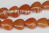 CAJ152 15.5 inches 12*12mm heart red aventurine jade beads