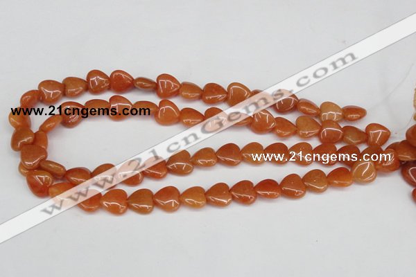 CAJ152 15.5 inches 12*12mm heart red aventurine jade beads