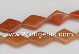 CAJ153 15.5 inches 10*15mm rhombic red aventurine jade beads