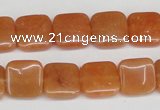 CAJ155 15.5 inches 12*12mm square red aventurine jade beads