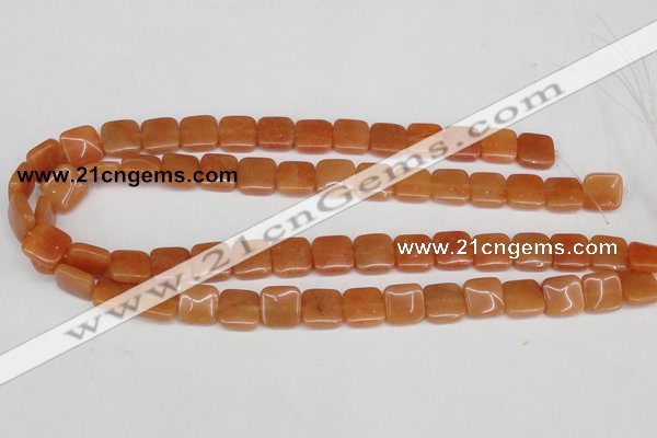 CAJ155 15.5 inches 12*12mm square red aventurine jade beads