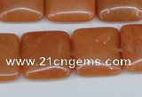 CAJ156 15.5 inches 20*20mm square red aventurine jade beads