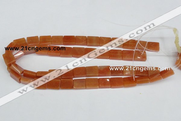 CAJ158 15.5 inches 12*15mm rectangle red aventurine jade beads