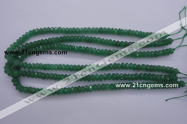 CAJ16 15.5 inches 5*8mm faceted rondelle green aventurine beads