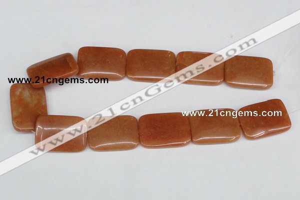 CAJ160 15.5 inches 25*35mm rectangle red aventurine jade beads